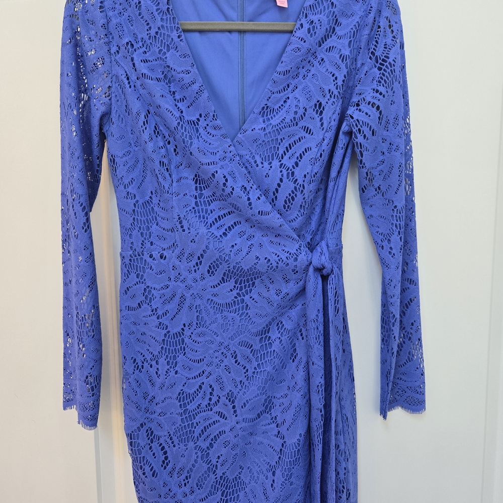 Lilly Pulitzer Periwinkle Lace Wrap Romper